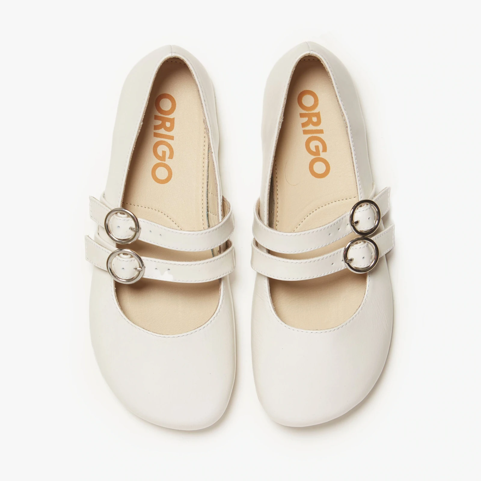 Босоногие туфли Origo Double Strap Mary Jane — лаковый меловой, фото 4