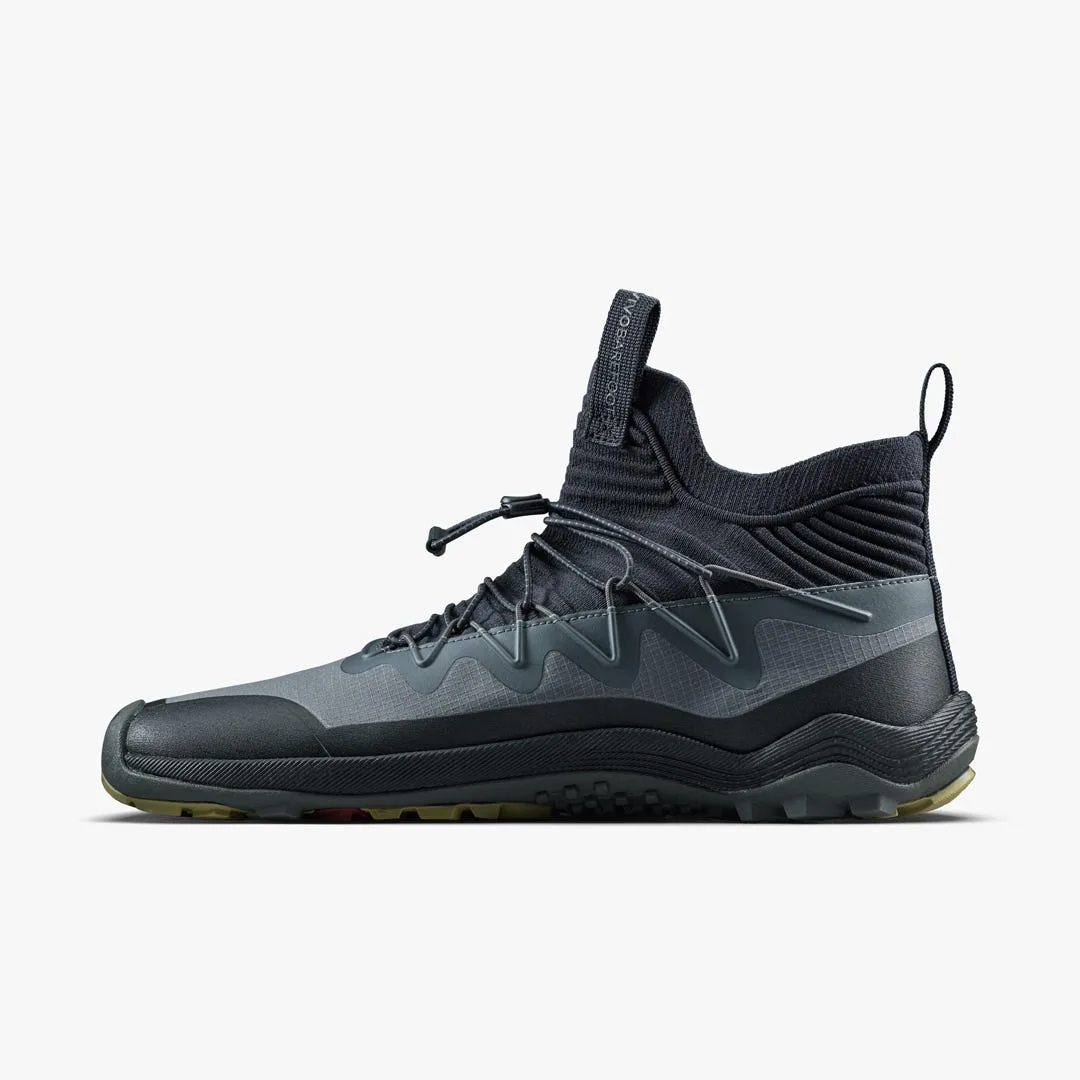Ботинки Vivobarefoot Primus Trail Flow Mid II — мужская модель, тёмный серо-зелёный, фото 3
