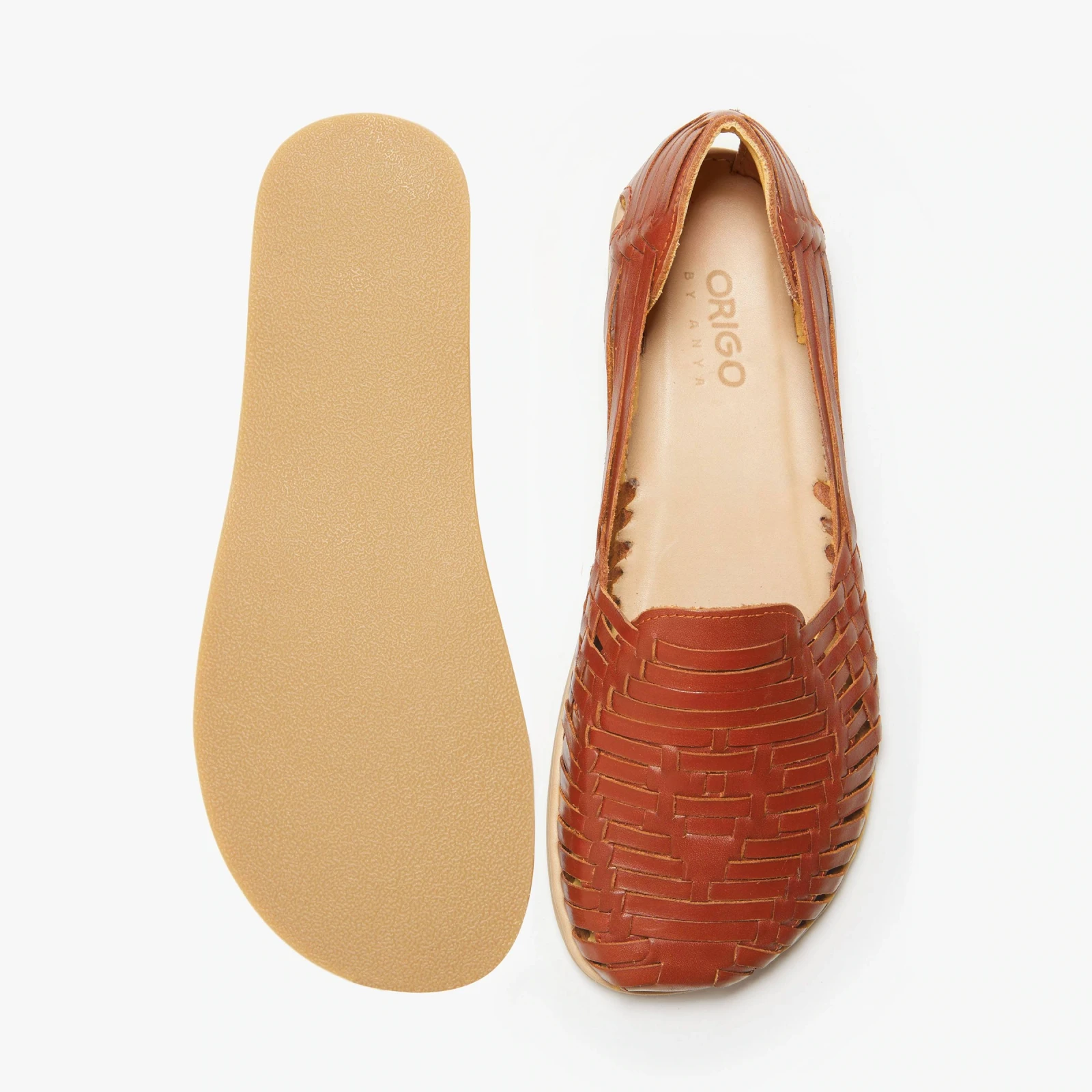Босоногие сандалии Origo Huarache Slip-On Wide by Anya — корица, фото 5