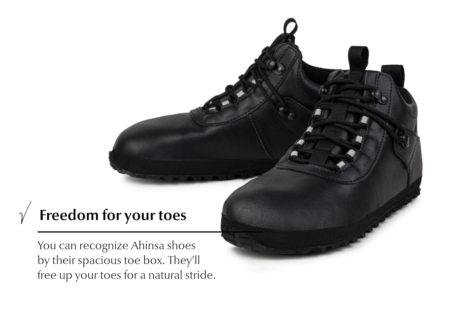 Ботинки Ahinsa Hiker Ankle xWide Barefoot — чёрный, фото 3