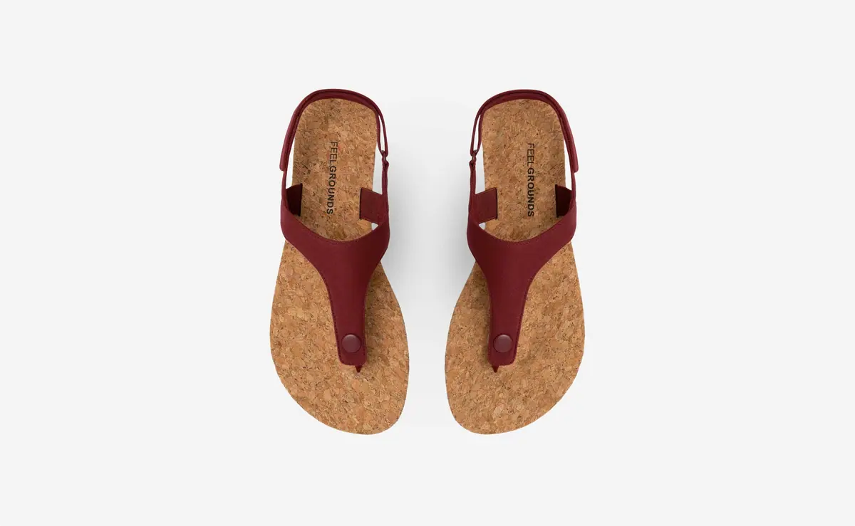 Босоногие сандалии Feelgrounds Seaside Twill — бордовый, фото 4