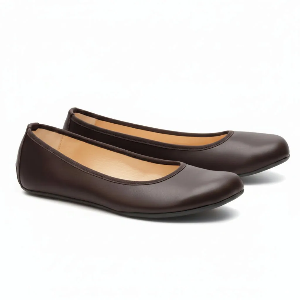 Женские балетки ZAQQ QARMA Dark Brown (тёмно-коричневый цвет)