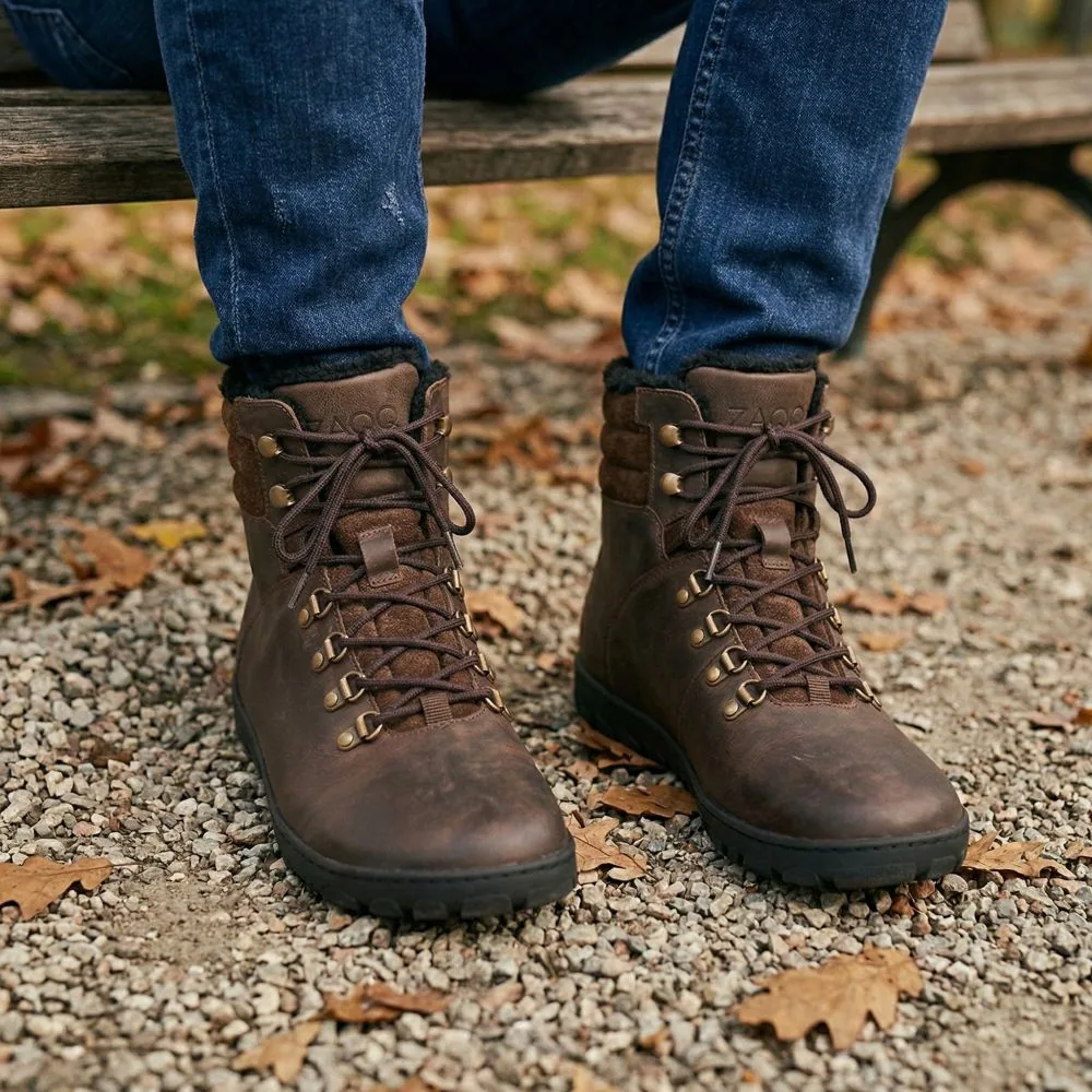 Мужские ботинки ZAQQ QRAC Dark Brown Waterproof (тёмно-коричневые), фото 8