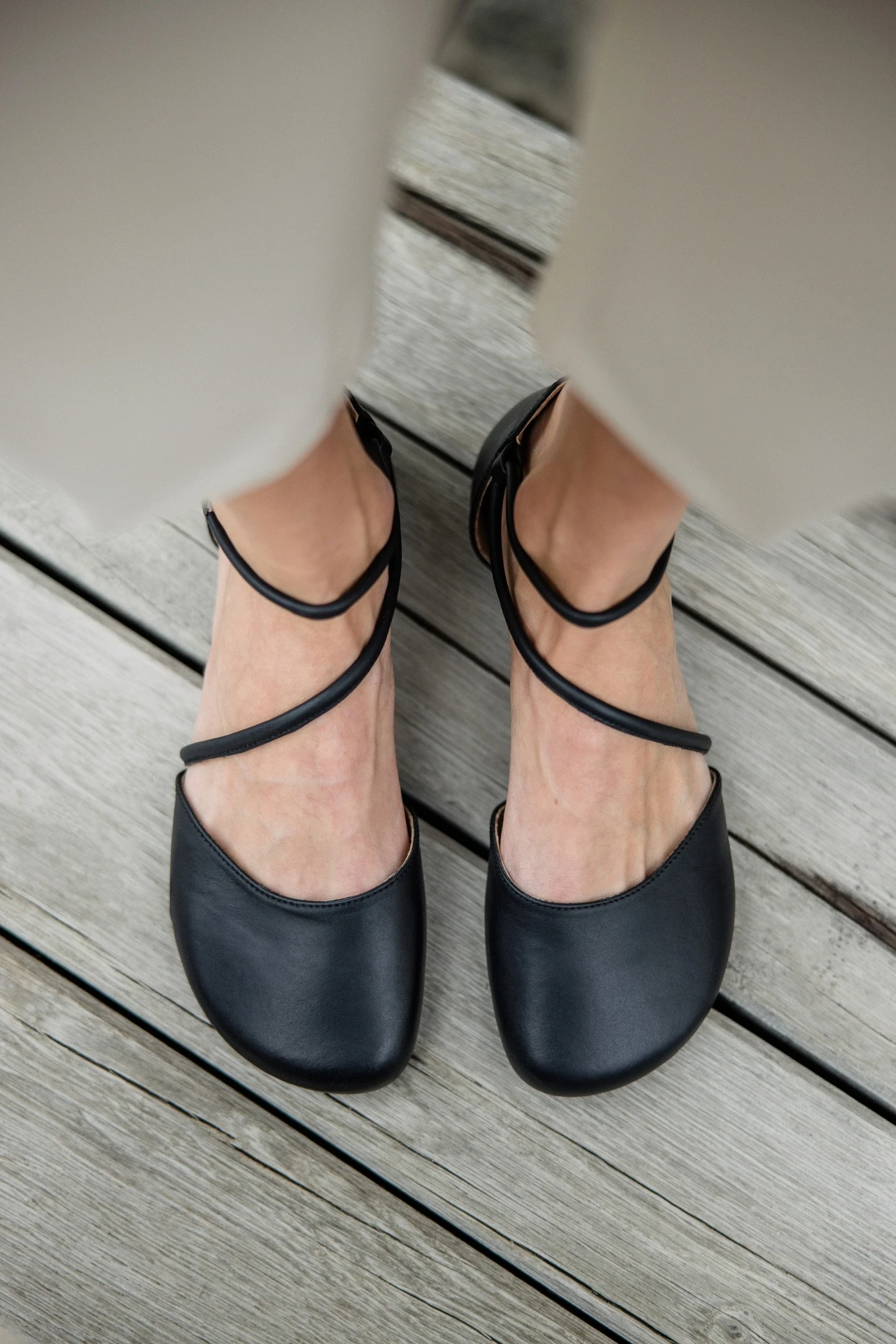 Босоногие сандалии Shapen ORCHID Leather — чёрный (кожа) · широкая колодка, фото 8