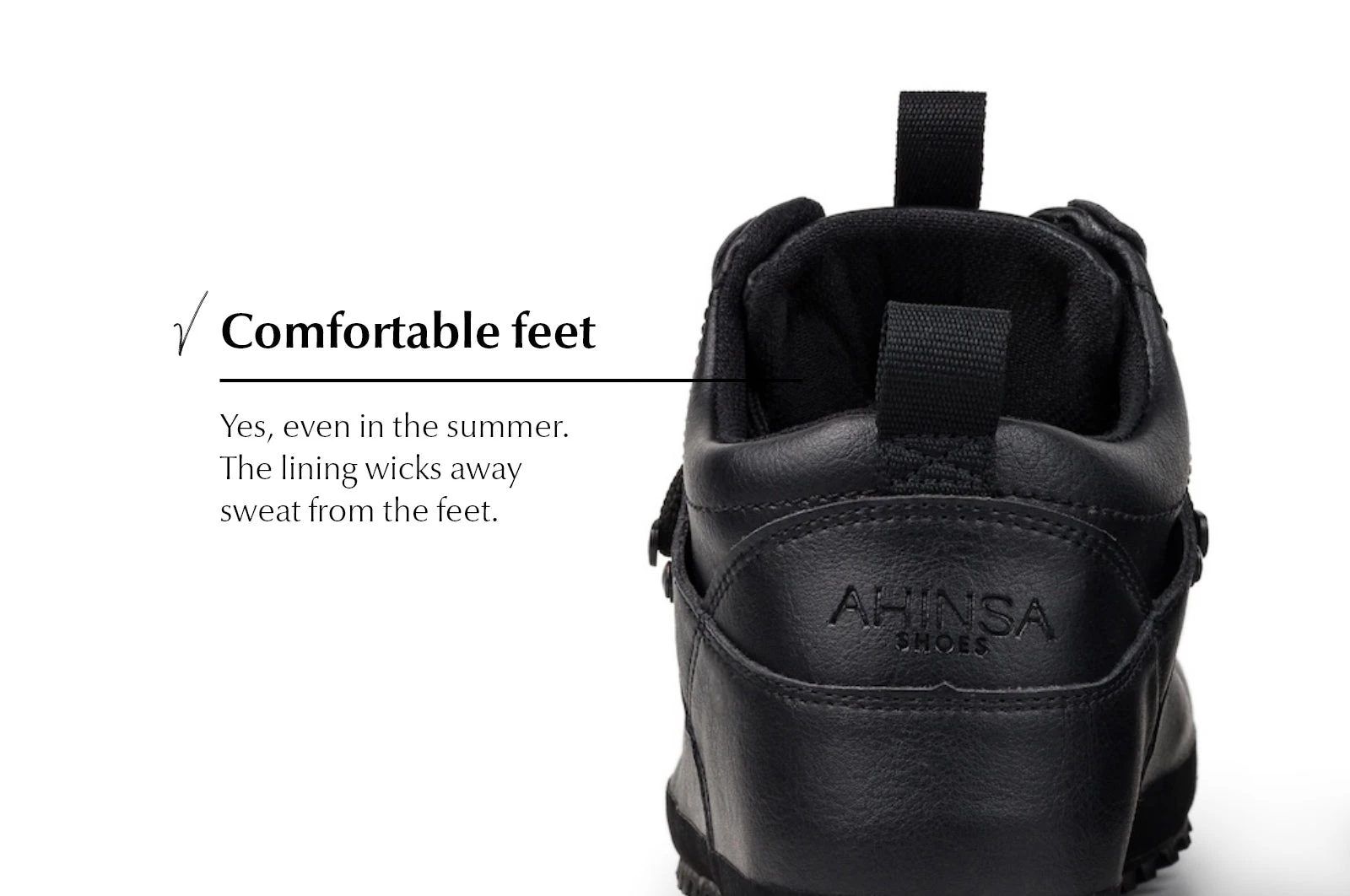 Ботинки Ahinsa Hiker Ankle xWide Barefoot — чёрный, фото 7