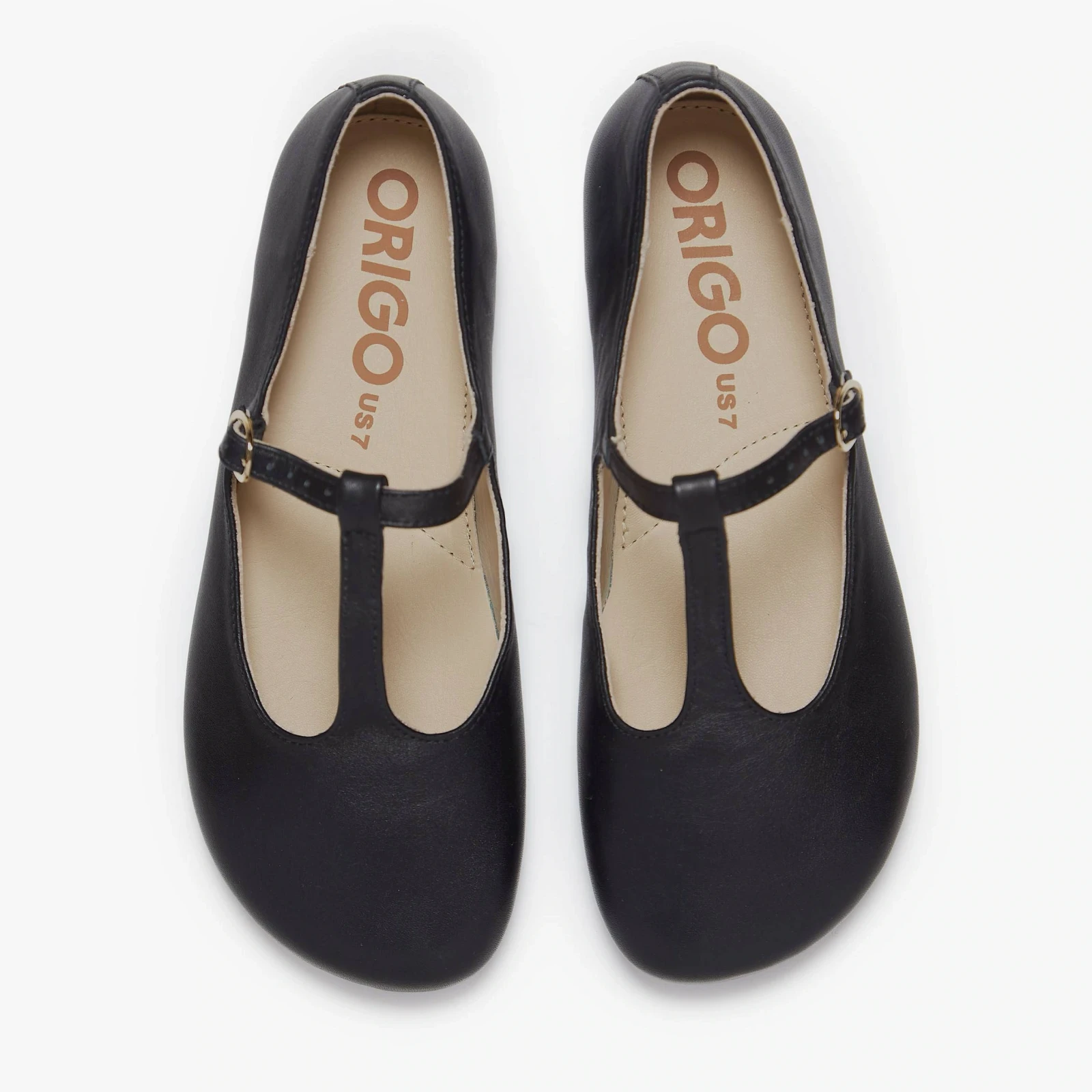 Босоногие туфли Origo Mary Jane T Strap — чёрный, фото 4