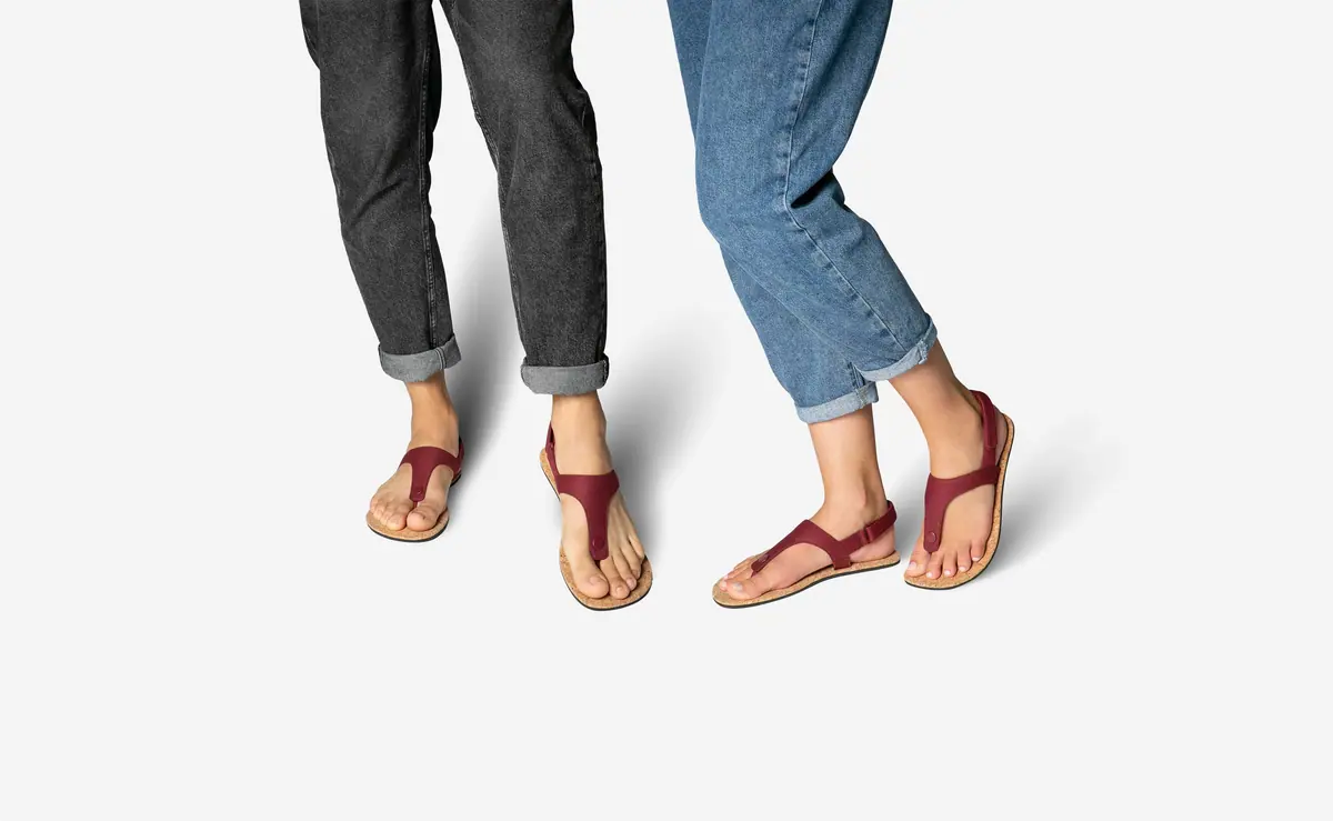 Босоногие сандалии Feelgrounds Seaside Twill — бордовый, фото 5