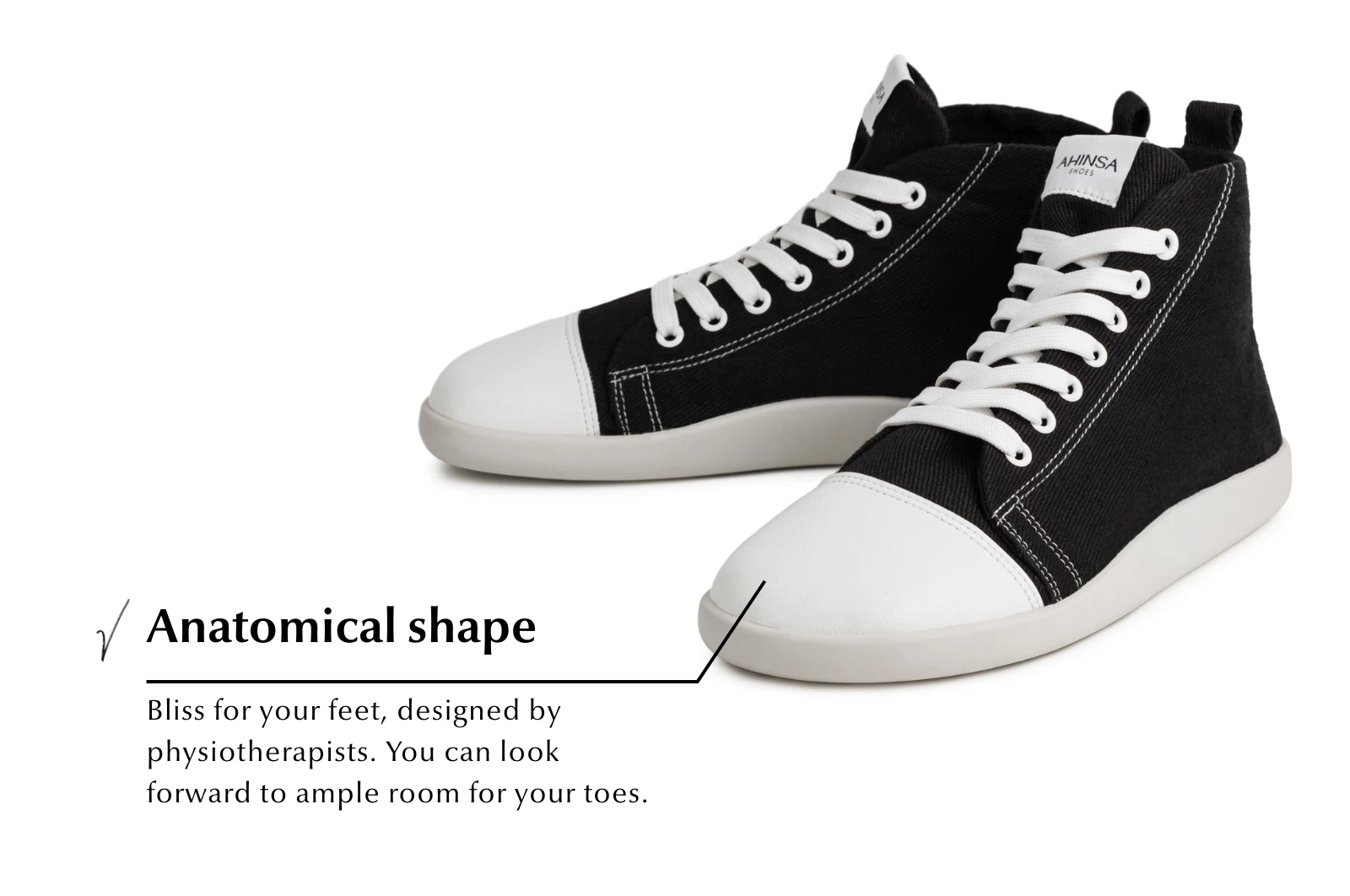 Кроссовки Ahinsa Street Hemp High-Top Barefoot — чёрный, фото 3